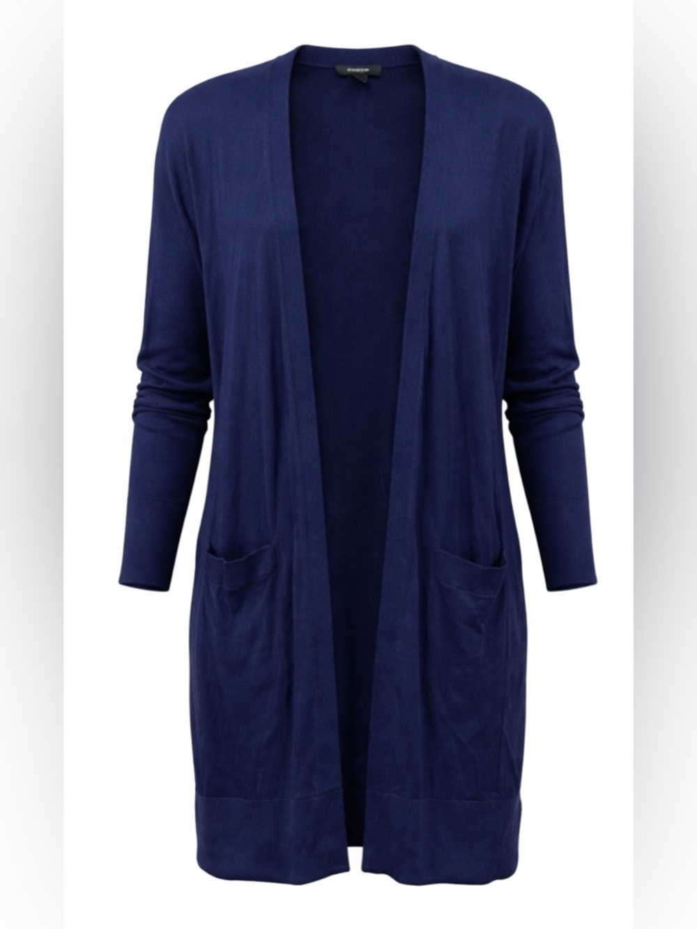 Halogen Cashmere Blend Long Cardigan Sweater size extra small XS Navy Blue